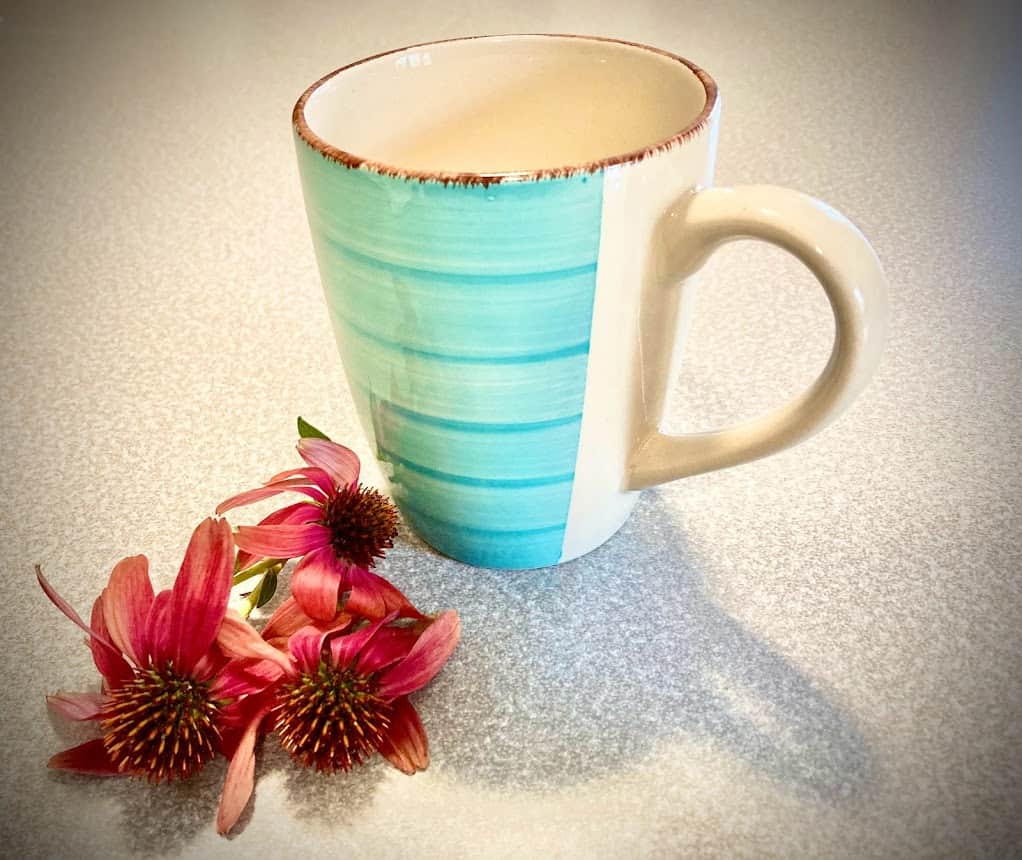 Image of echinacea tea as an herbal remedy in becoming more self sufficient.