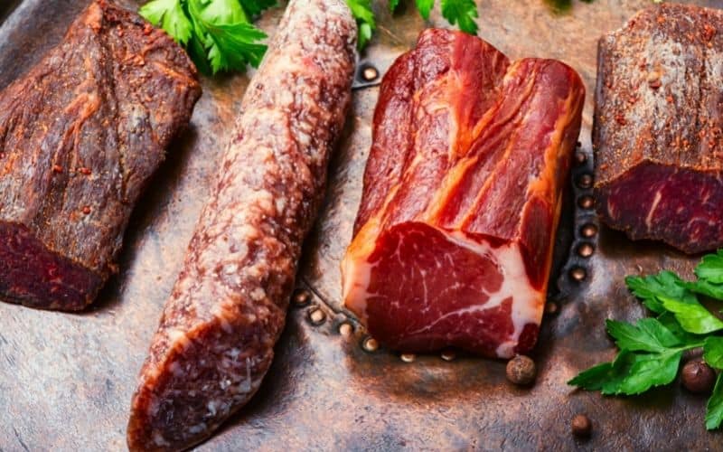 Platter of cured meats