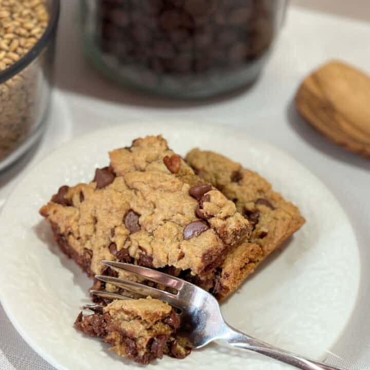 freshly milled wheat dessert: whole wheat chocolate chip cookie bars