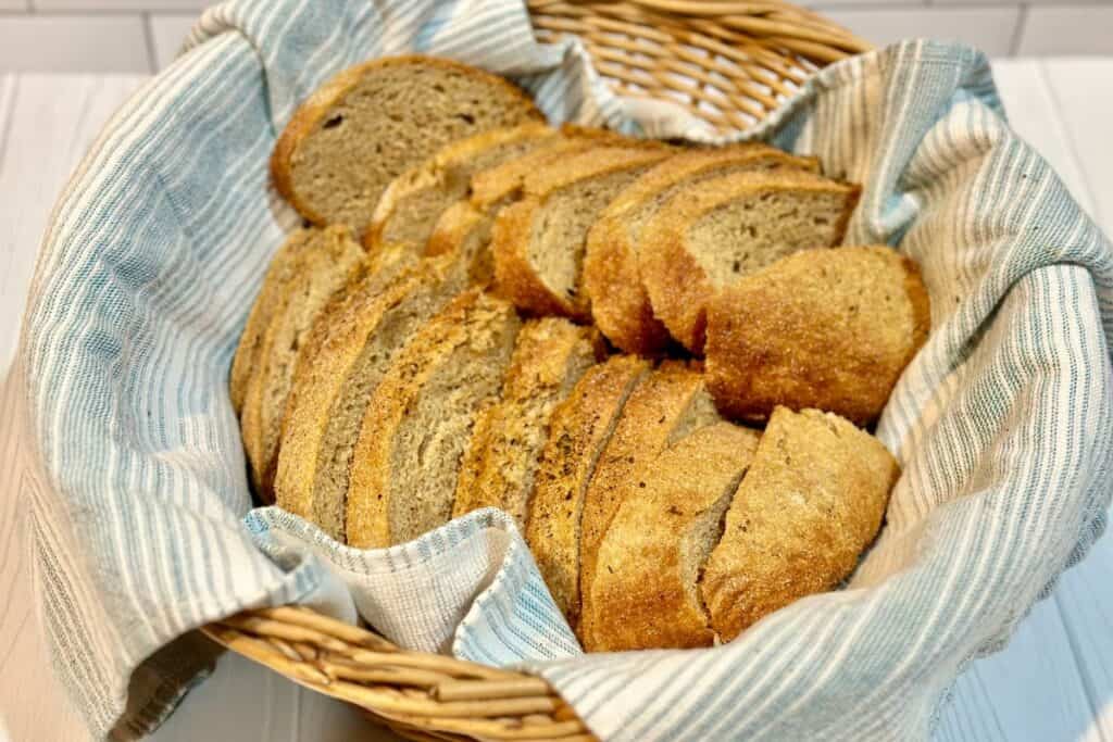 Sliced whole wheat dutch oven artisan bread