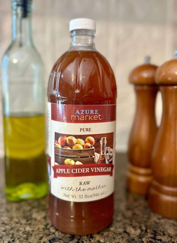 Image of apple cider vinegar with the mother from Azure Standard co op.