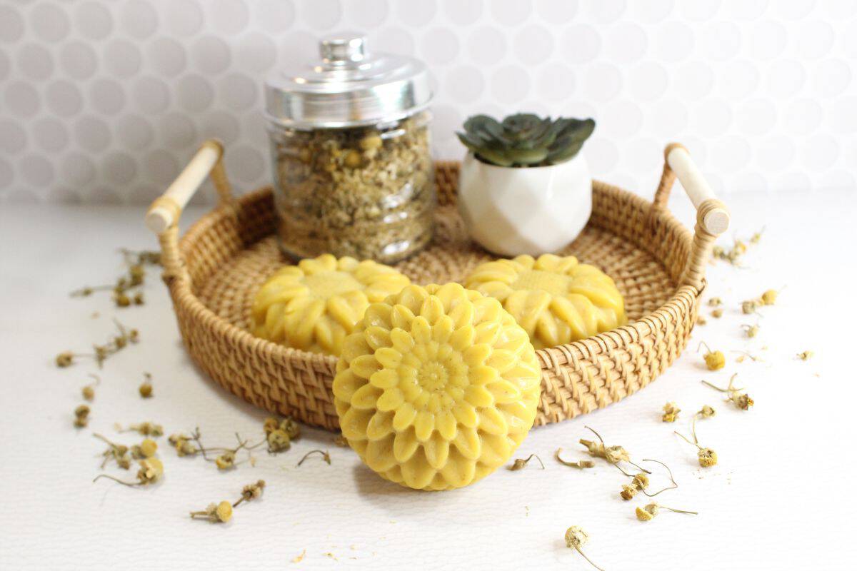 Easy Chamomile Soap Recipe (with melt & pour base)