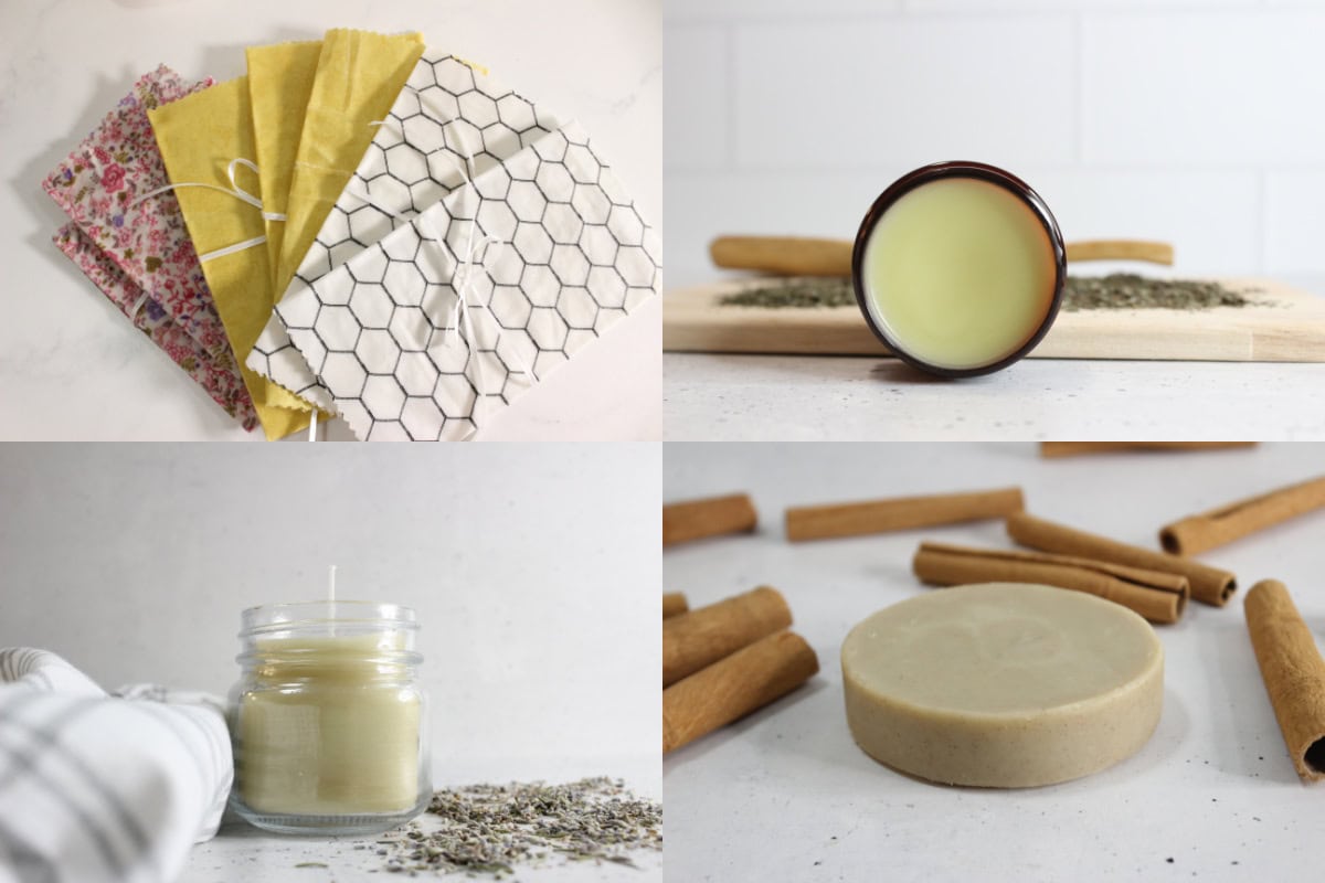 Collage image of gift ideas- healthy homemade diy gifts