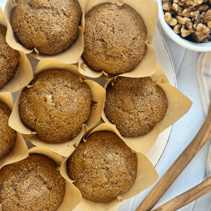 fresh milled flour banana muffins