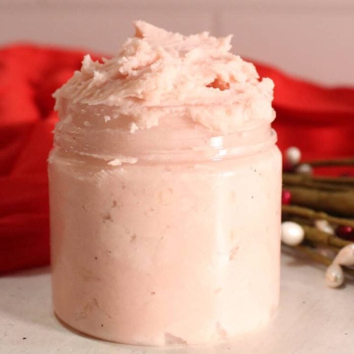 Jar of whipped pink body butter